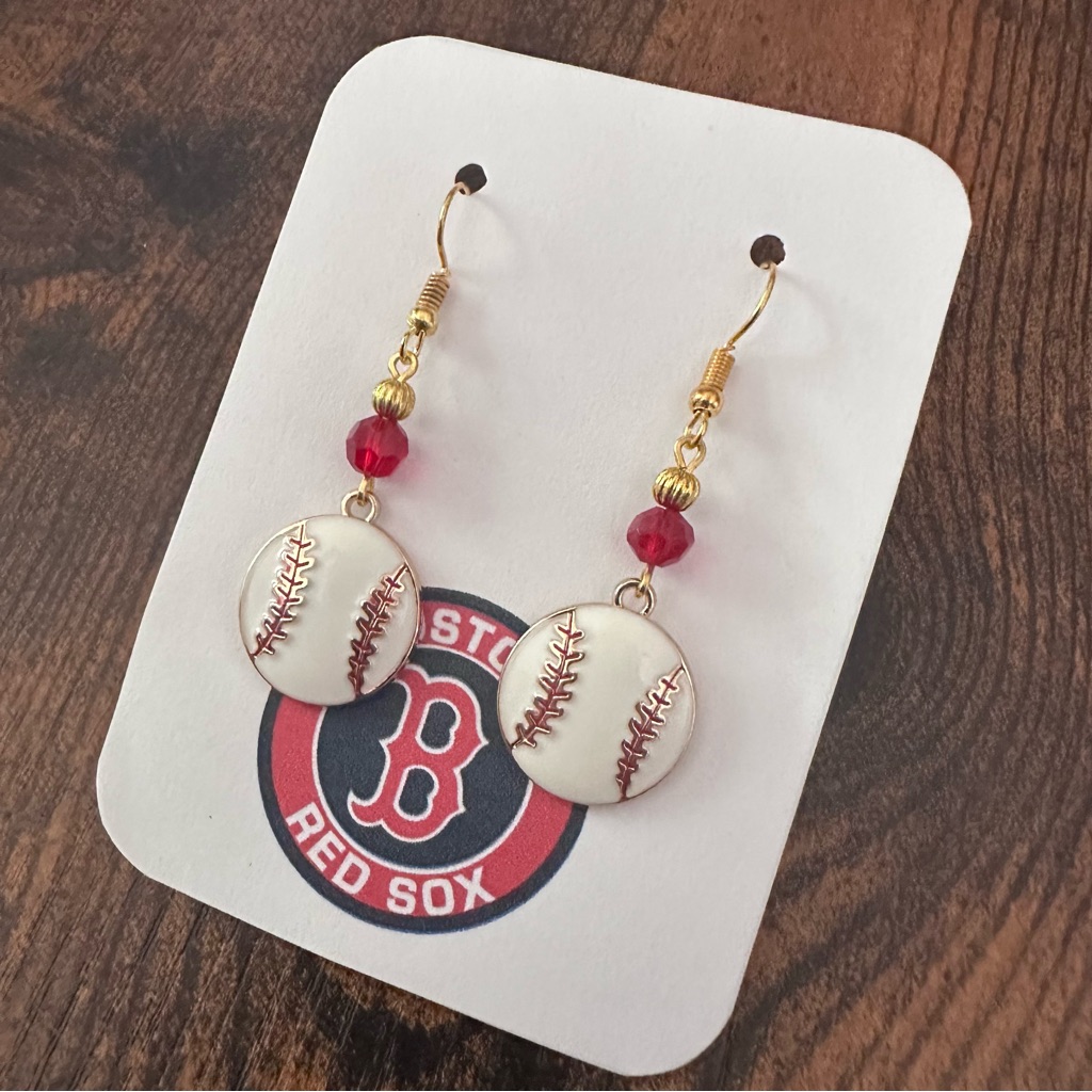 Customizable: New Handmade Baseball Dangle Earrings (2